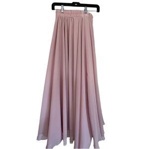 Elegant Pink Chiffon Skirt